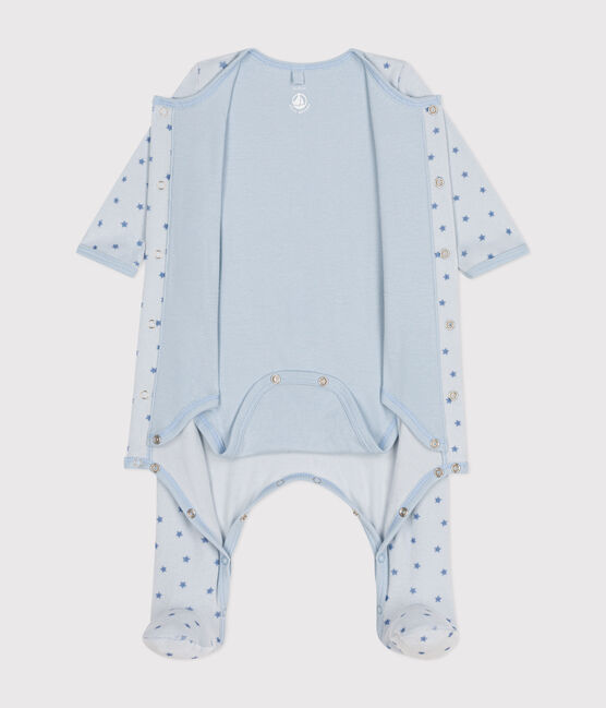 Bodyjama aus Nicki mit kleinen Sternchen für Babys blau GOMME/ BEACH