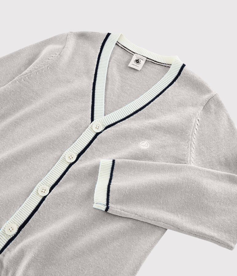 Kinder-Cardigan aus Baumwoll-Jersey f&uuml;r Jungen grau