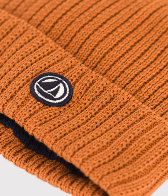 Kinder-Mütze aus Strick mit Fleece-Futter für Jungen und Mädchen. braun ECUREUIL
