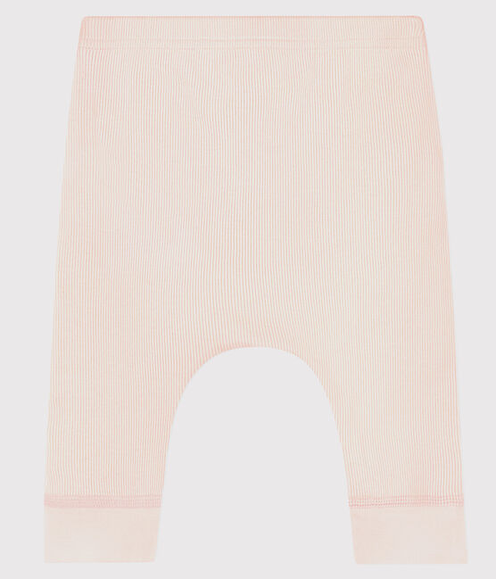 Baby-Leggings aus 2x2-Rippstrick aus Bio-Baumwolle rosa FLEUR