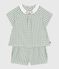 2-teiliges Baby-Set aus Baumwolle, Vichy-Bluse und Shorts blau PAUL/weiss MARSHMALLOW