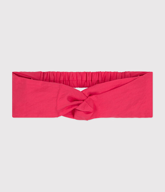 Kinder-Stirnband aus einfarbigem Leinenstoff rosa GLOSS