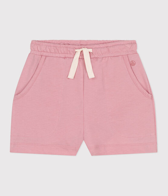 Kinder-Shorts aus einfarbiger Baumwolle rosa CHARME
