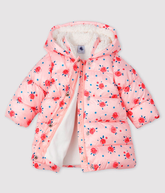 Gesteppter Baby-Anorak für Mädchen rosa MINOIS/weiss MULTICO