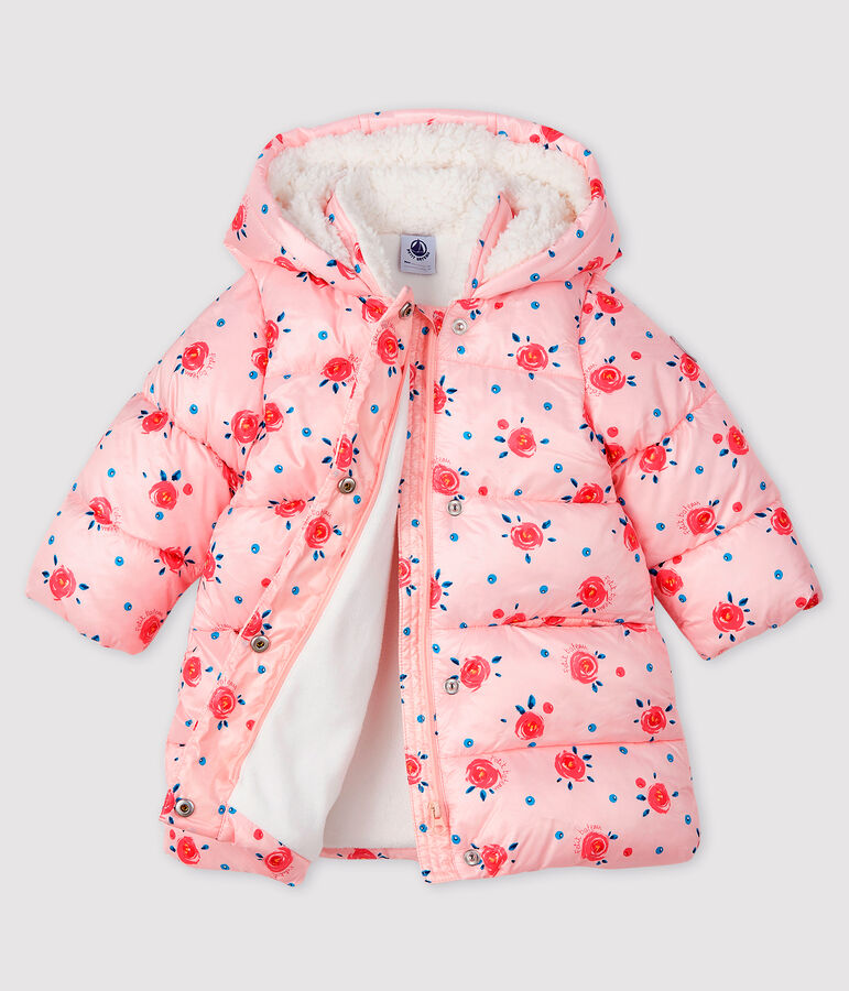 Gesteppter Baby-Anorak f&uuml;r M&auml;dchen rosa/vielfarbig