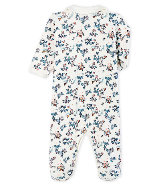 Baby-Strampler aus Rippstrick für Mädchen weiss MARSHMALLOW/weiss MULTICO