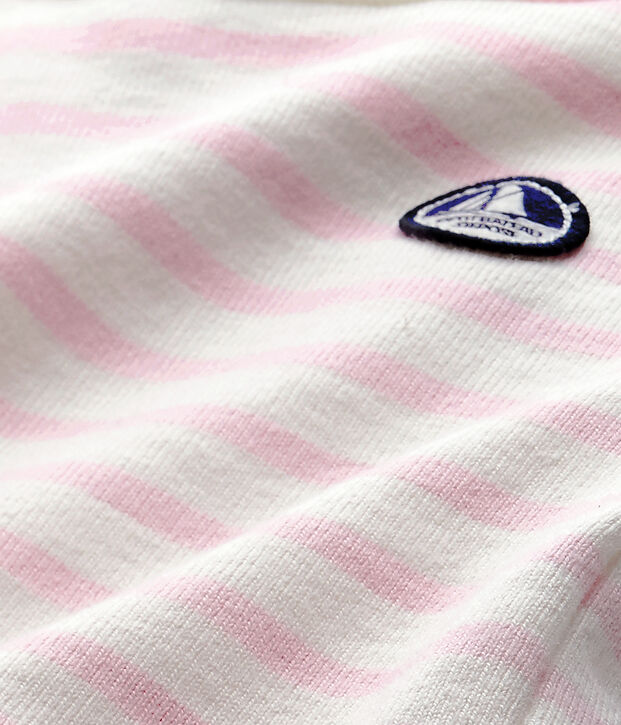 Lang&auml;rmeliger Baby-Body im maritimen Stil weiss/rosa