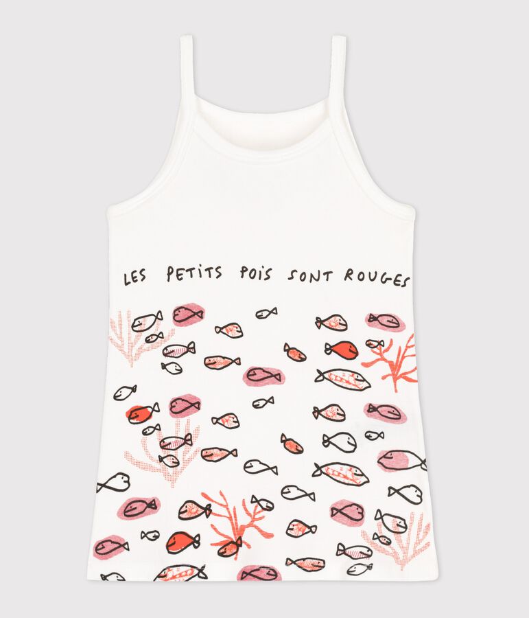 Nachthemd Serge Bloch f&uuml;r M&auml;dchen aus Rippstrick weiss