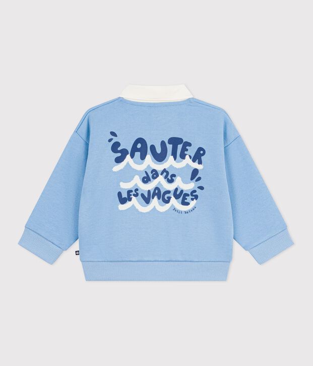 Baby-Sweatshirt aus Baumwolle mit bestickter M&ouml;we und Motiv am R&uuml;cken FLO