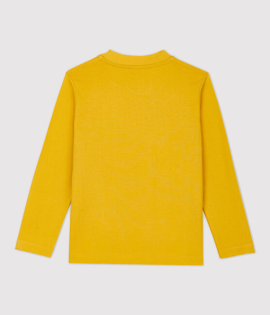 Langärmeliges Kinder-T-Shirt aus Baumwolle für Jungen gelb BOUDOR