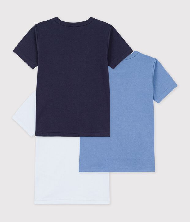 Set kurz&auml;rmelige Kinder-T-Shirts aus einfarbiger Baumwolle vielfarbig