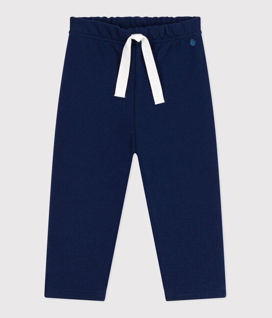 Baby-Jogginghose aus einfarbiger Baumwolle blau MEDIEVAL