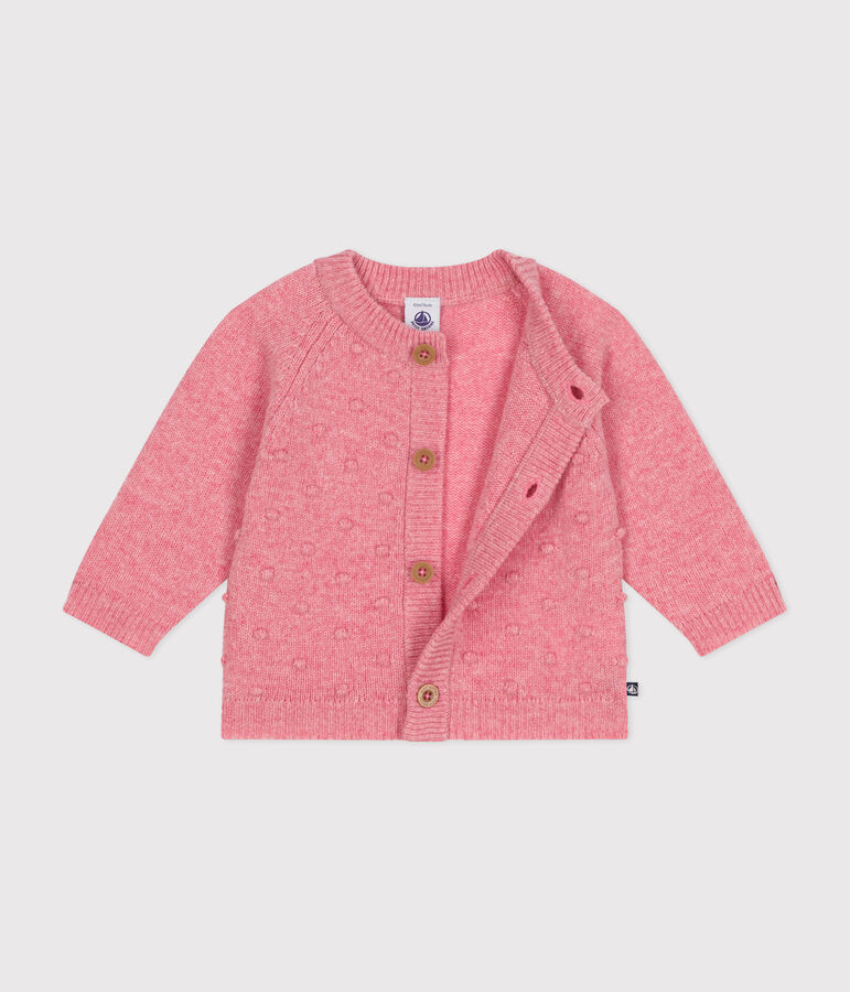 Baby-Cardigan aus Strick mit Wollanteil rosa