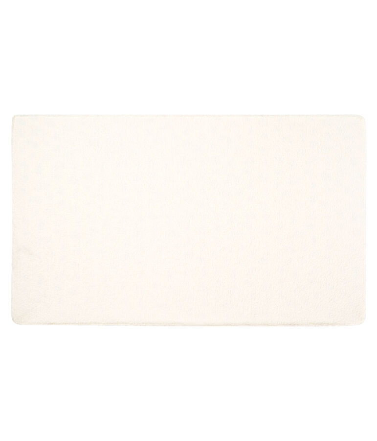 Babydecke aus Rippstrick und Sherpa weiss