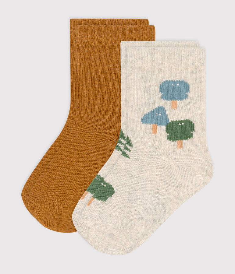 2er-Set Baby-Socken aus Baumwolle mit Tannenb&auml;umen vielfarbig