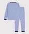 Kinder-Pyjama aus Baumwolle mit Streifen blau/weiss