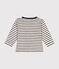 Langärmeliges Baby-T-Shirt aus Jersey weiss AVALANCHE/blau SMOKING