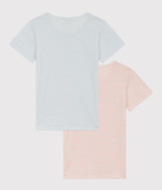 2er-Set kurzärmelige T-Shirts aus Baumwolle mit Ringelstreifen für Mädchen variante 1