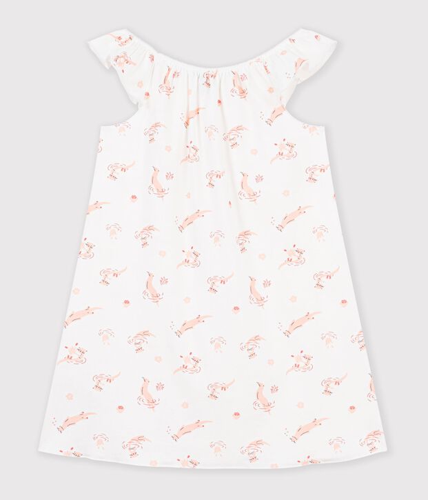 Chemise de nuit &agrave; manches courtes weiss/orange/vielfarbig