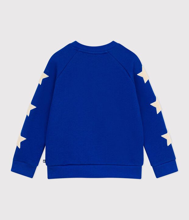 Kinder-Sweatshirt aus einfarbiger Baumwolle blau