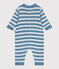 Baby-Overall aus Woll- und Baumwollstrick mit Streifen blau ADRIATIC/ CO2