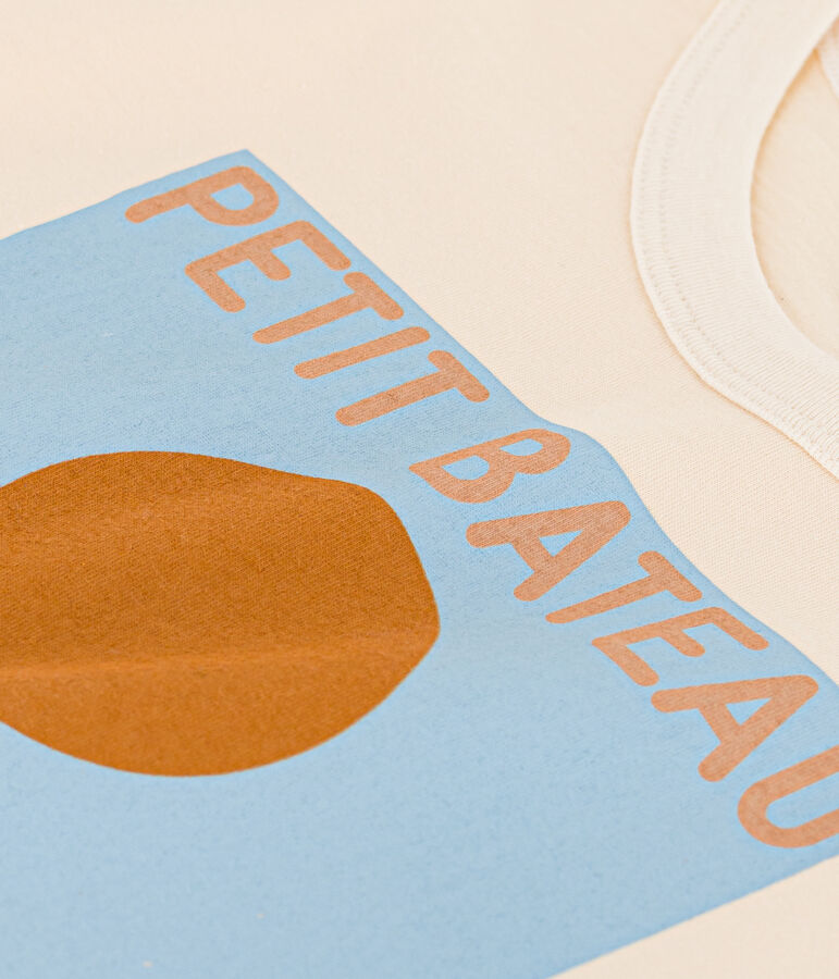 Kurz&auml;rmeliges Kinder-T-Shirt aus Baumwolle f&uuml;r Jungen naturfarben