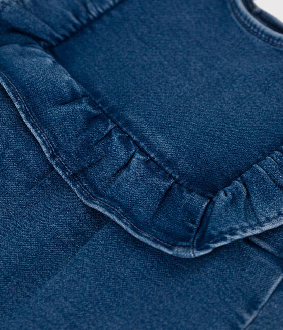 Ärmelloses Baby-Kleid aus Jeansstoff blau BLEU DELAVE