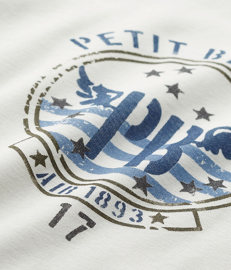 Bedrucktes Jungen-Langarmshirt weiss