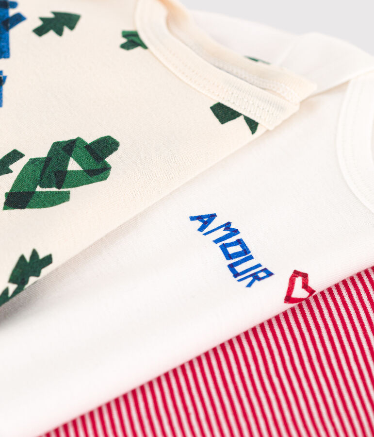 3er-Set lang&auml;rmelige Baby-Bodys aus Baumwolle mit Tannenb&auml;umen variante 1