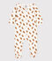 Baby-Strampler aus Nicki mit Eulenmotiv weiss MARSHMALLOW/ ECUREUIL