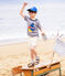 Jungen-T-Shirt Petit Bateau × Water Family blau MEDIEVAL/weiss MARSHMALLOW