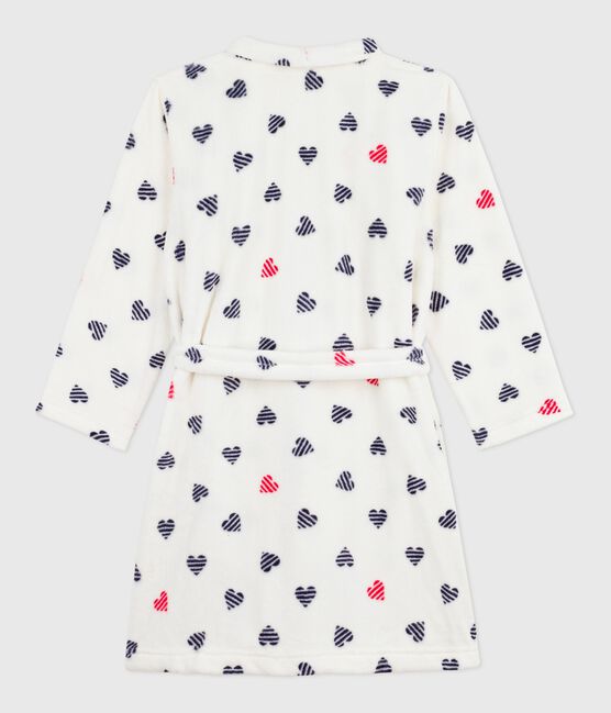 Kinder-Morgenmantel aus Fleece mit Muster weiss MARSHMALLOW/weiss MULTICO