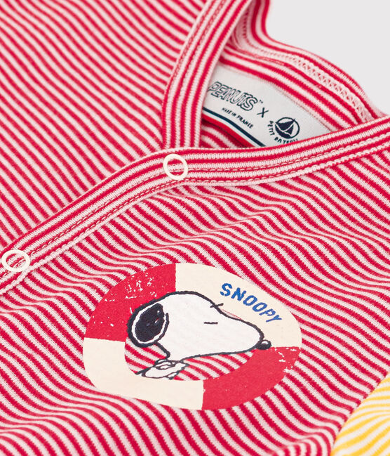 Kurzoverall Petit Bateau X Snoopy aus Baumwolle für Babys rot CORRIDA/weiss MARSHMALLOW