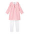 Chemise de nuit fille à rayure marinière et son legging weiss ECUME/rot CARMEN