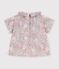 Kurz&auml;rmelige Baby-Bluse aus Baumwolle mit Blumenmuster blau/vielfarbig