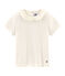 Kurzärmeliges Kinder-T-Shirt Mädchen weiss MARSHMALLOW
