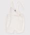 Kurze Baby-Latzhose aus Leinen weiss ECUME