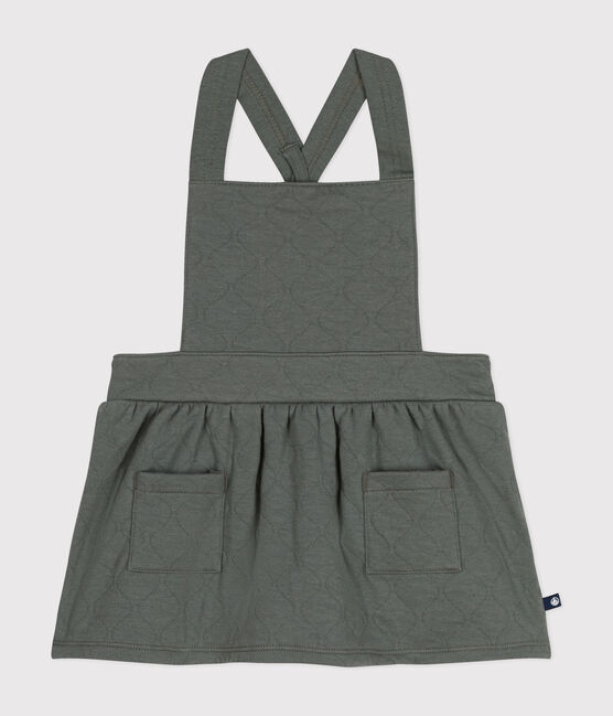 Ärmelloses Babykleid aus gestepptem Doppeljersey grün THUYA