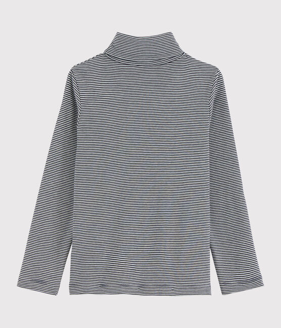 Kinder-Unterziehpullover für Mädchen und Jungen blau SMOKING/weiss MARSHMALLOW