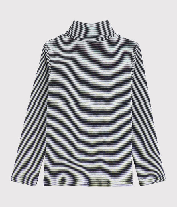 Kinder-Unterziehpullover f&uuml;r M&auml;dchen und Jungen blau/weiss