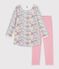 Kinder-Nachthemd und Leggings aus Doppeljersey mit Blumenmotiv rosa/vielfarbig