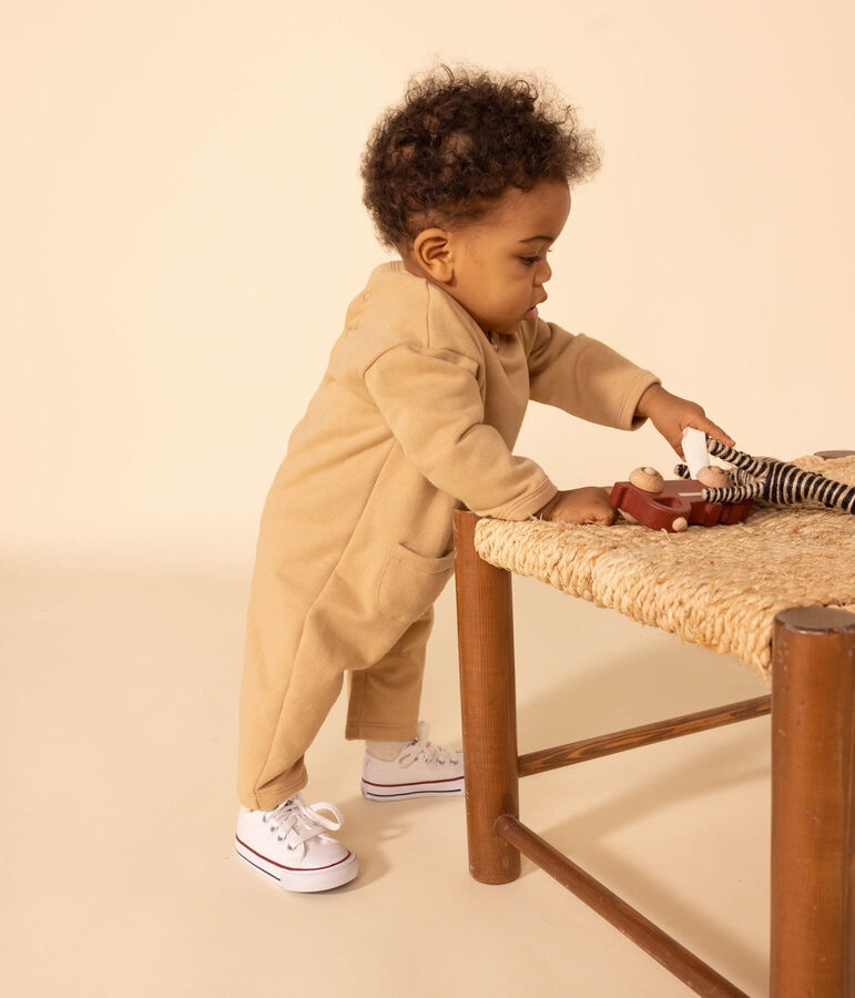 Baby-Langoverall aus Molton beige