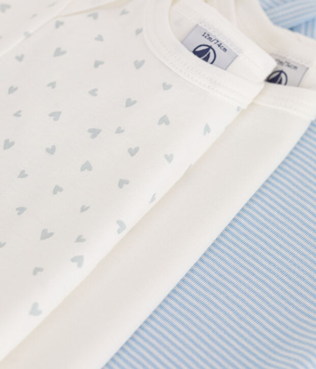 3er-Set kurz&auml;rmelige Strampler aus bedruckter Baumwolle vielfarbig