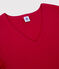Klassisches Damen-T-Shirt aus Baumwolle mit V-Ausschnitt rot TERKUIT