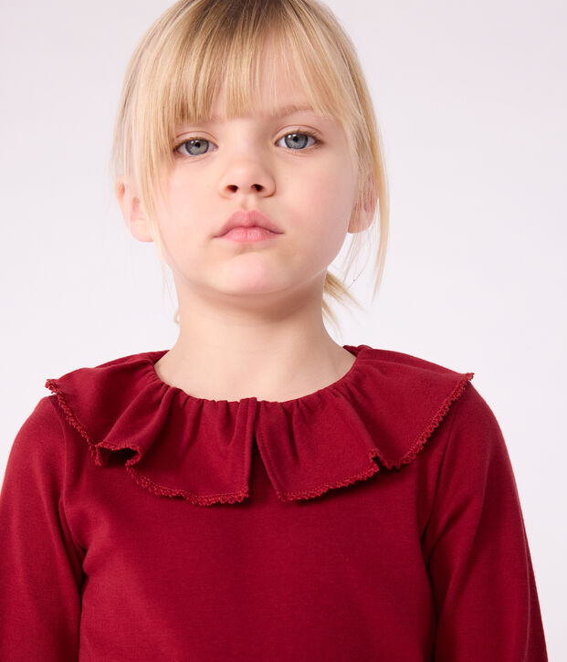 Lang&auml;rmeliges Kinder-T-Shirt aus einfarbiger Baumwolle rot