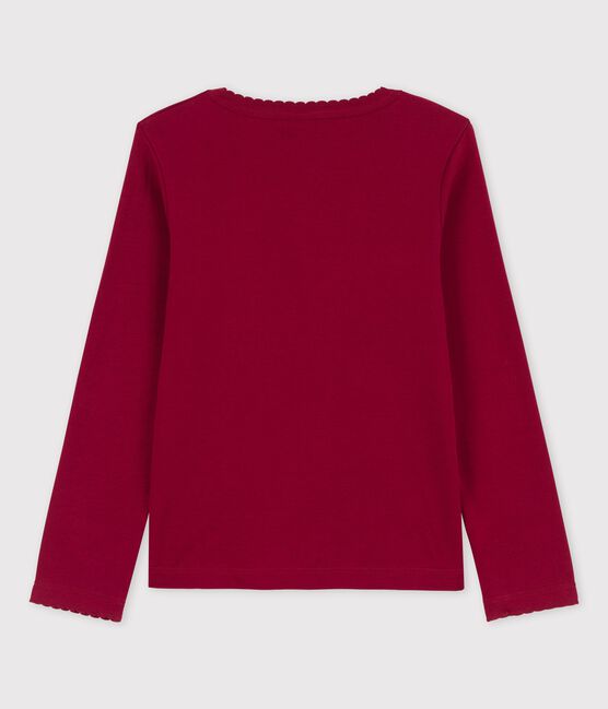 Langärmeliges T-Shirt für Mädchen / Jungen rot SANGRIA