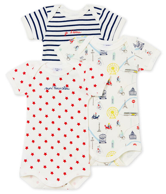 Trio kurzärmelige Baby-Bodys für Jungen variante 1
