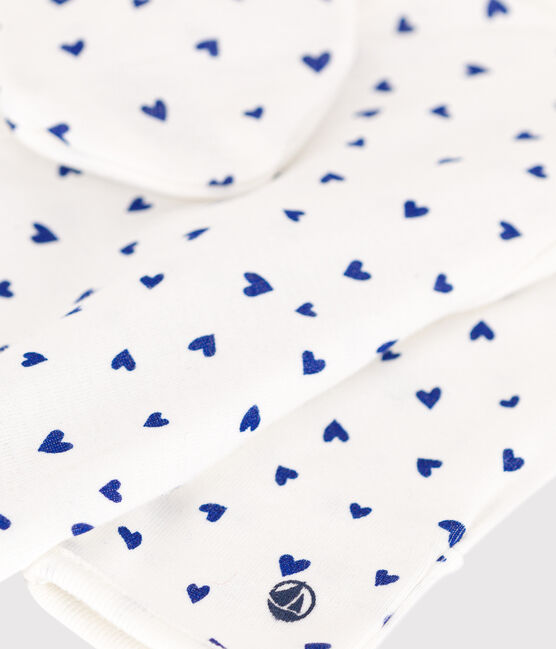 Kombi-Overall aus Baumwolle mit Herzmotiv weiss MARSHMALLOW/ NEWBLEU