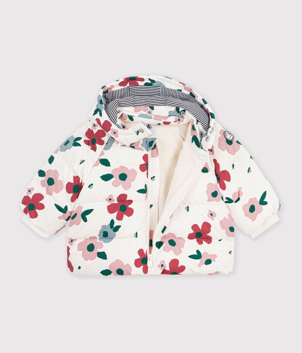 Baby-Winterjacke aus Polyester mit Tiermotiv naturfarben/rosa