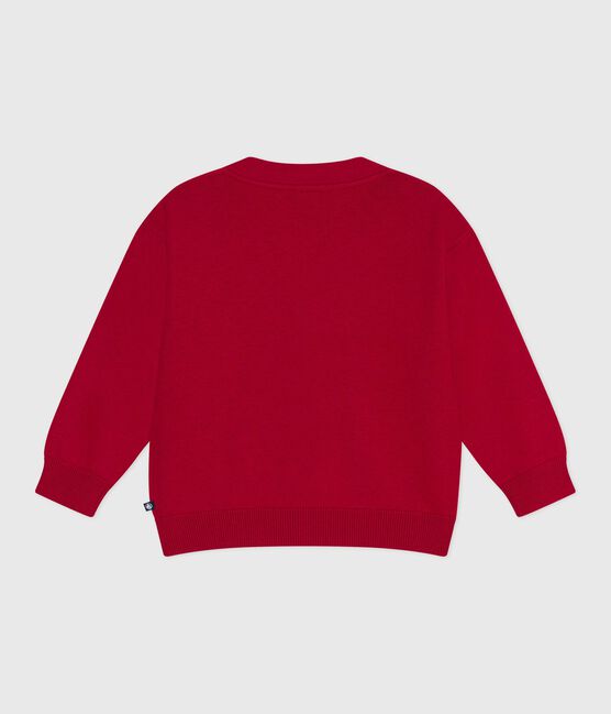 Kinder-Cardigan aus Wolle und Baumwolle mit Muster rot TERKUIT/ SOIR